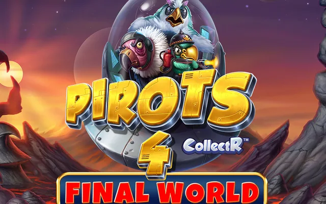 Pirots 4 Slot Vorschaubild mit Papageien in einem Weltraum-Ei